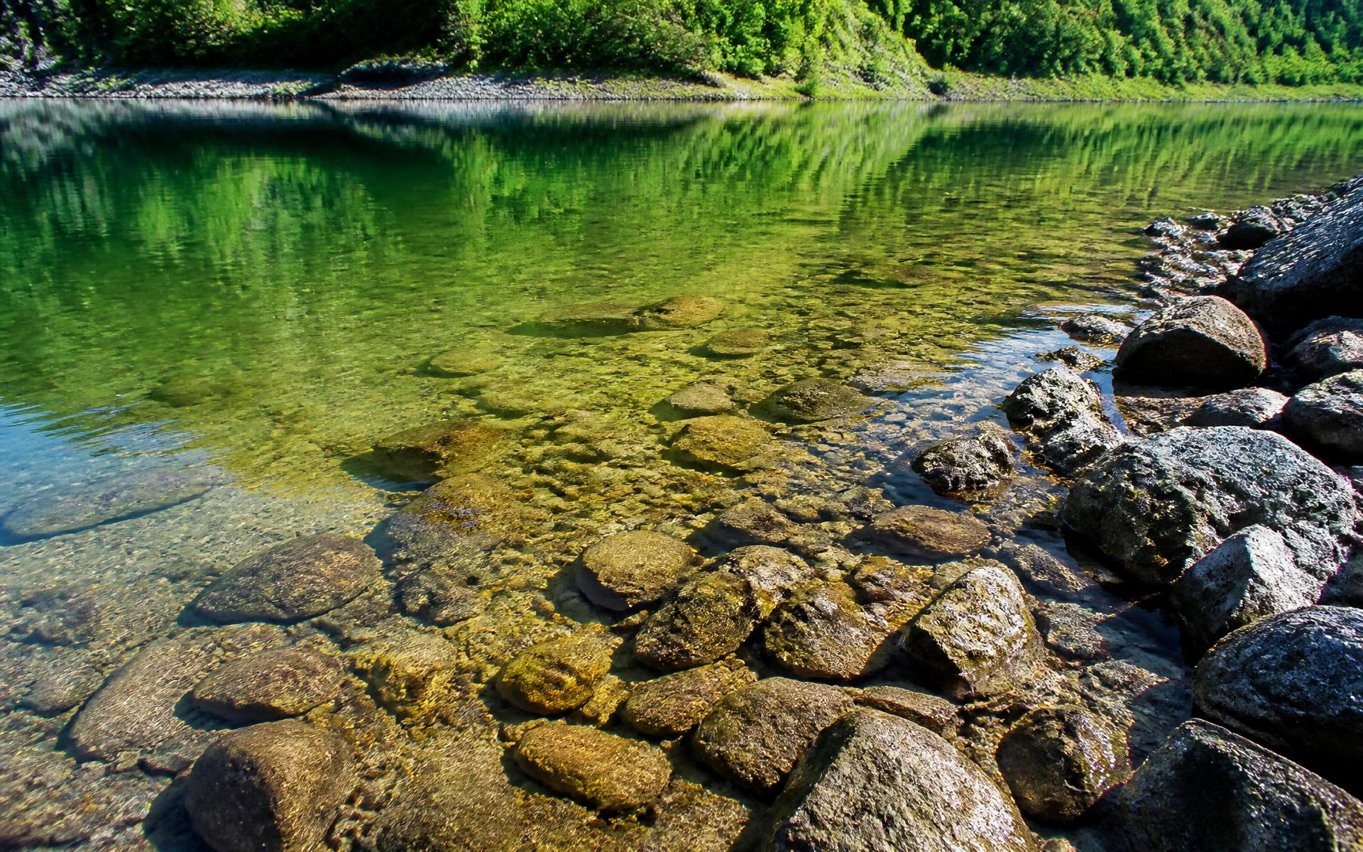 Clear shoreline water at Mountain Island Lake, a Charlotte-area drinking water reservoir